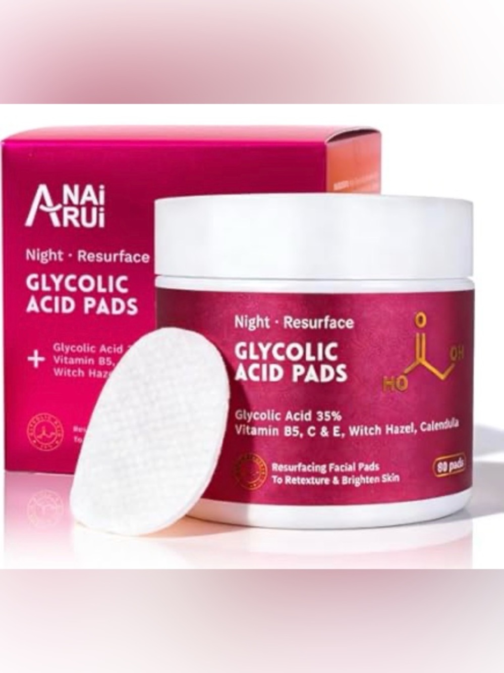Anai Rui Night Resurface Glycolic Acid Pads NEW Sealed